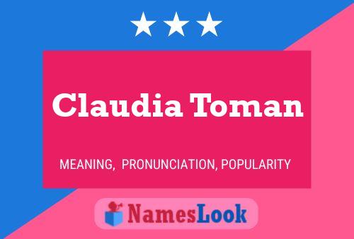 Claudia Toman 名字海报