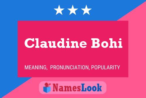 Claudine Bohi 名字海报