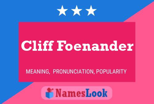 Cliff Foenander 名字海报