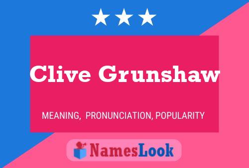 Clive Grunshaw 名字海报