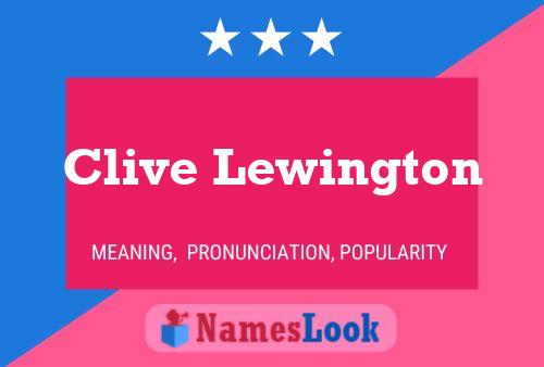 Clive Lewington 名字海报