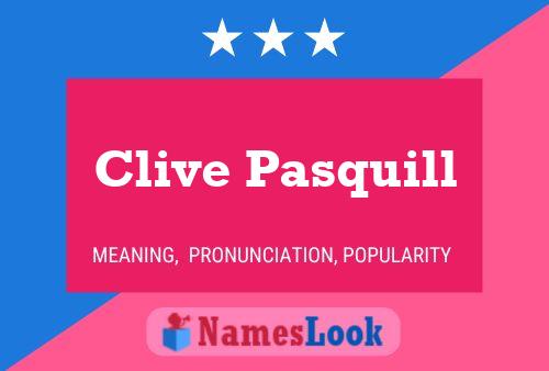 Clive Pasquill 名字海报