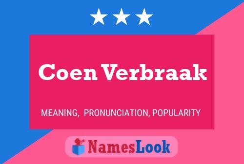 Coen Verbraak 名字海报