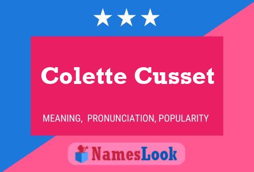 Colette Cusset 名字海报