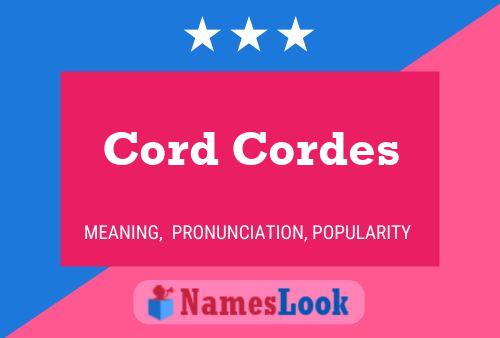 Cord Cordes 名字海报