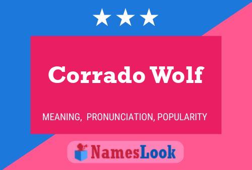 Corrado Wolf 名字海报