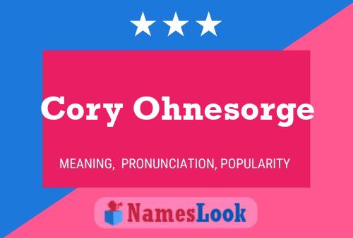 Cory Ohnesorge 名字海报