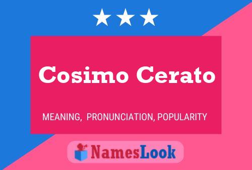 Cosimo Cerato 名字海报