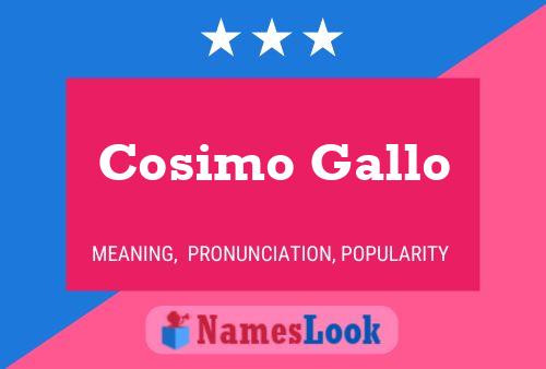 Cosimo Gallo 名字海报