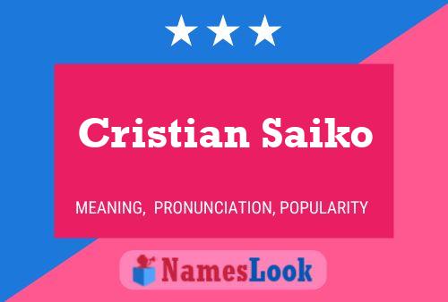 Cristian Saiko 名字海报