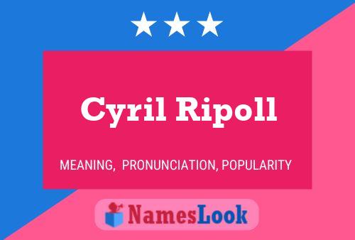 Cyril Ripoll 名字海报