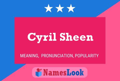 Cyril Sheen 名字海报