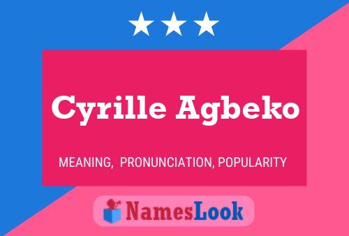 Cyrille Agbeko 名字海报