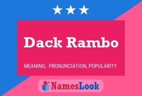 Dack Rambo 名字海报