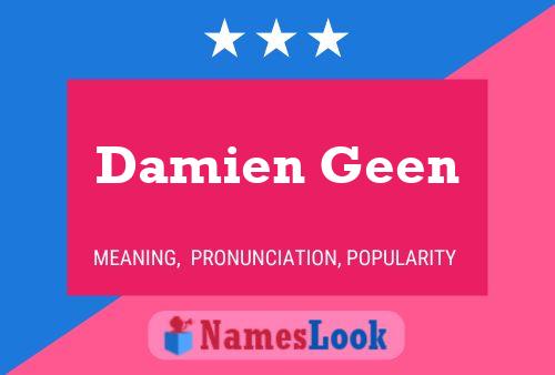 Damien Geen 名字海报