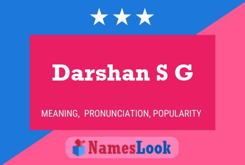 Darshan S G 名字海报