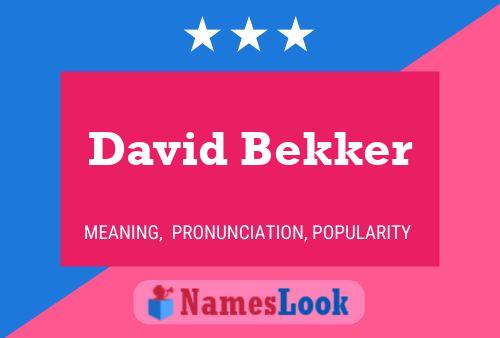 David Bekker 名字海报