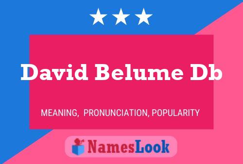 David Belume Db 名字海报