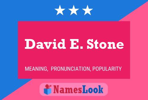 David E. Stone 名字海报