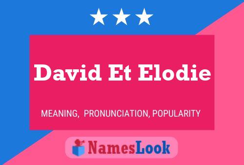 David Et Elodie 名字海报