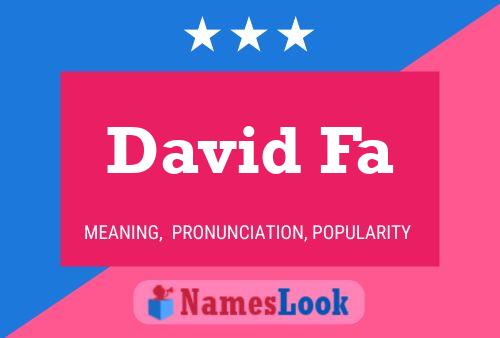 David Fa 名字海报