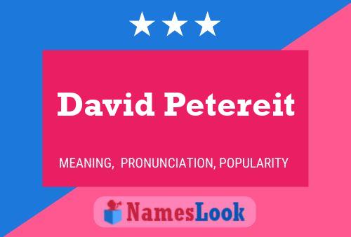 David Petereit 名字海报