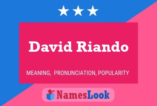 David Riando 名字海报