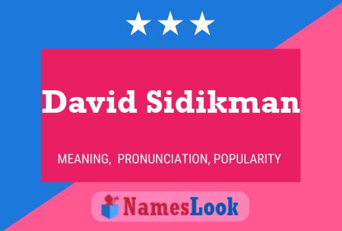 David Sidikman 名字海报