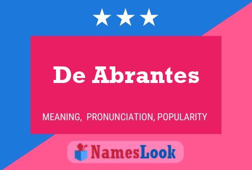 De Abrantes 名字海报