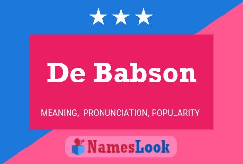 De Babson 名字海报