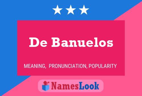 De Banuelos 名字海报