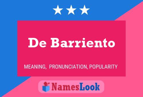 De Barriento 名字海报