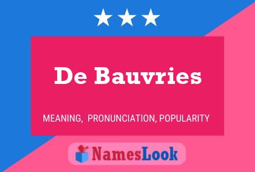 De Bauvries 名字海报