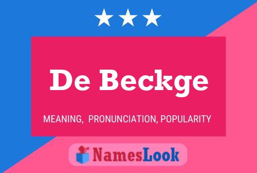 De Beckge 名字海报