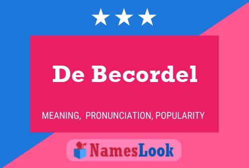 De Becordel 名字海报