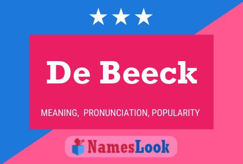 De Beeck 名字海报