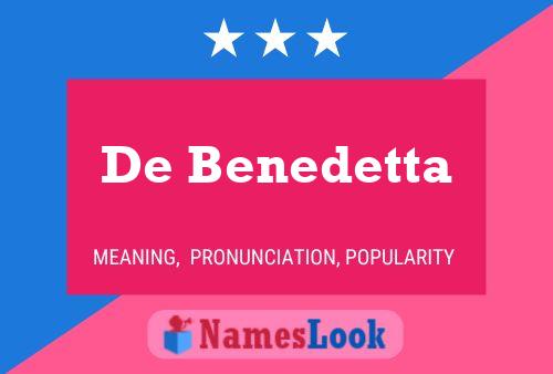 De Benedetta 名字海报