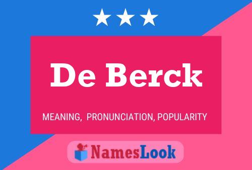 De Berck 名字海报