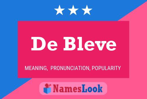 De Bleve 名字海报