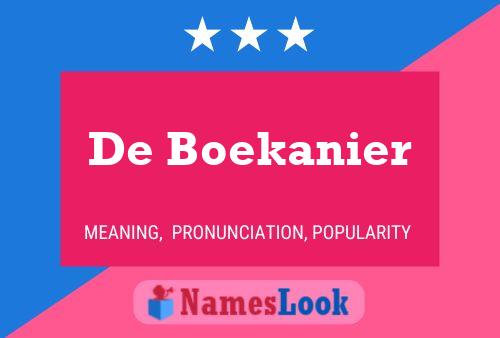 De Boekanier 名字海报