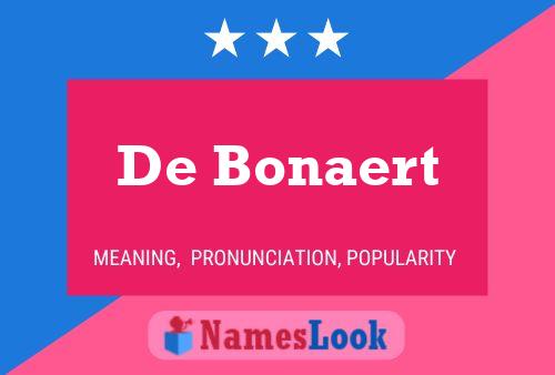 De Bonaert 名字海报