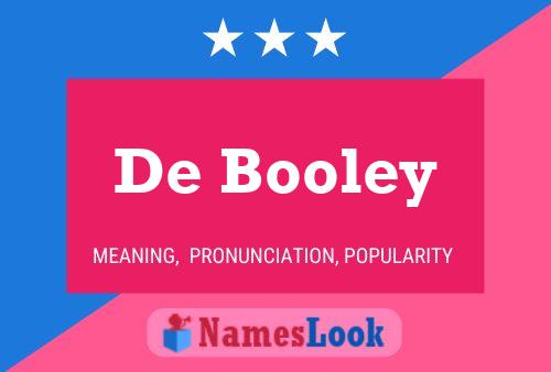 De Booley 名字海报