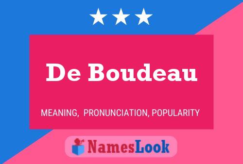 De Boudeau 名字海报