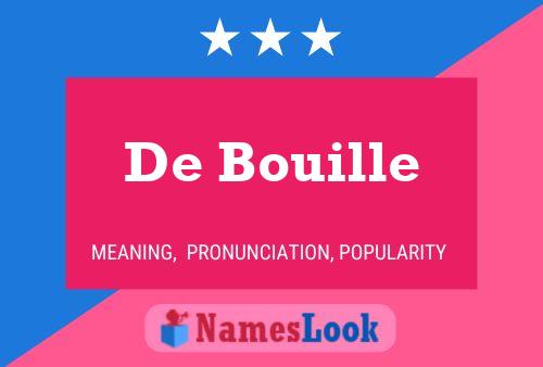 De Bouille 名字海报