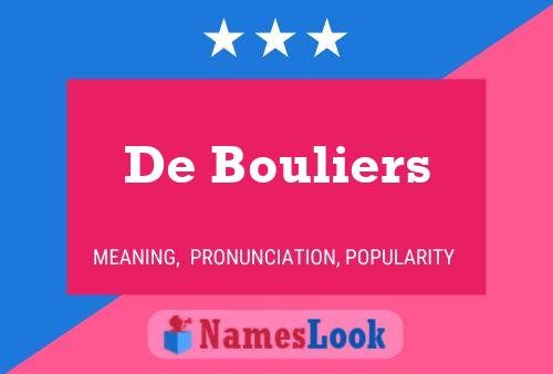 De Bouliers 名字海报