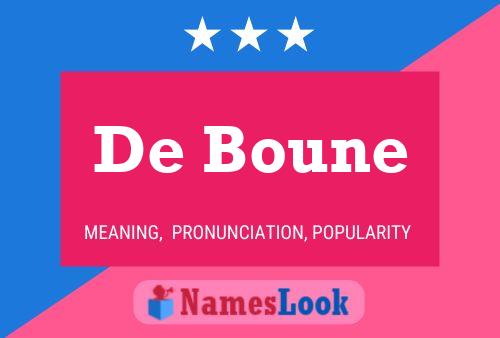 De Boune 名字海报