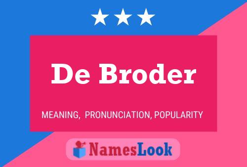 De Broder 名字海报