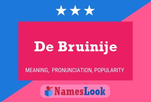 De Bruinije 名字海报