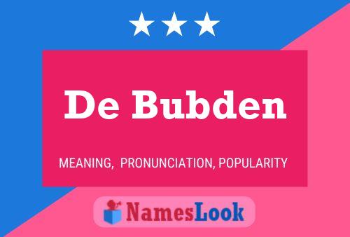 De Bubden 名字海报