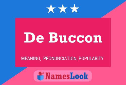 De Buccon 名字海报